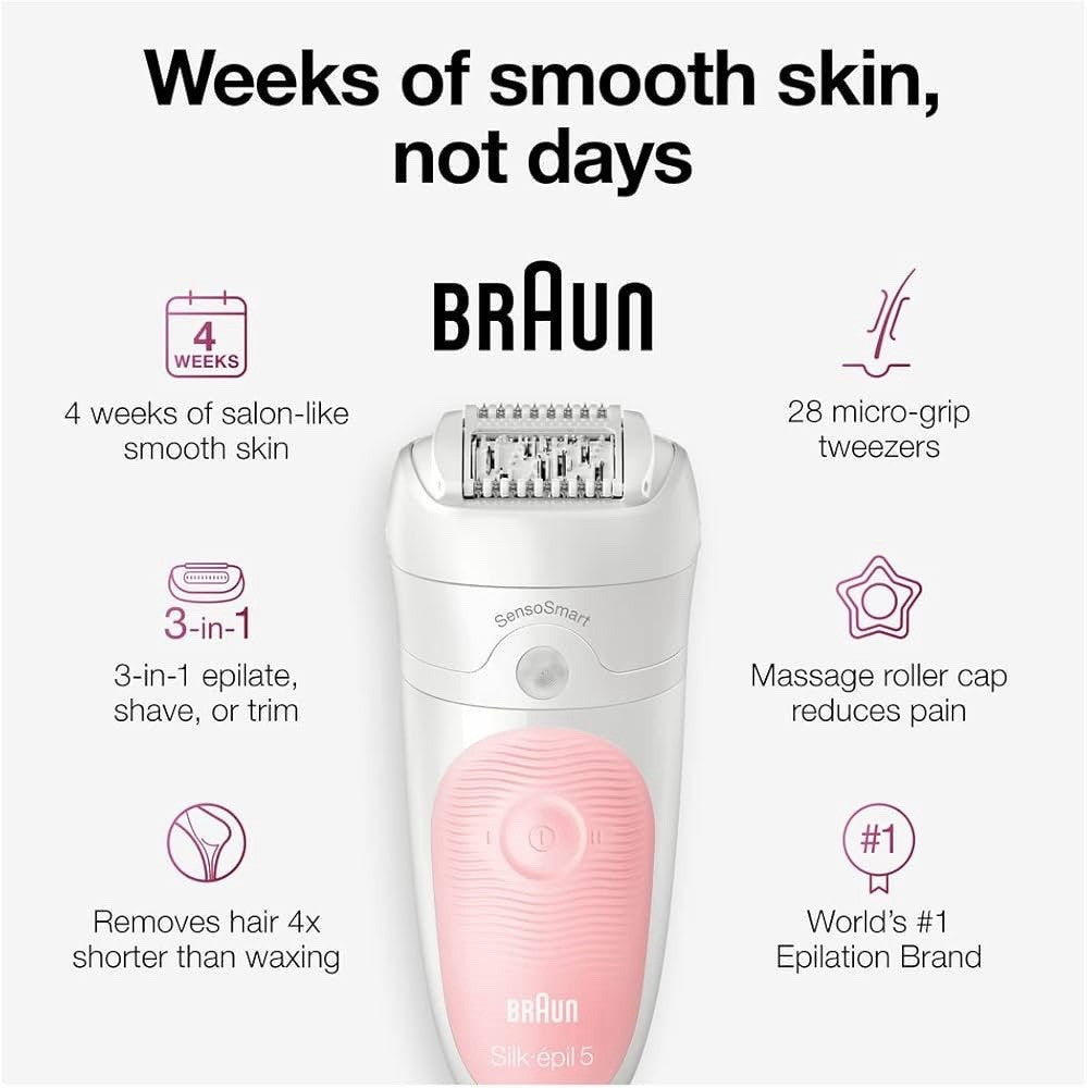 Braun Silk-épil Wet & Dry 5 5-895 Beauty Set, Women Epilator for Hair Removal