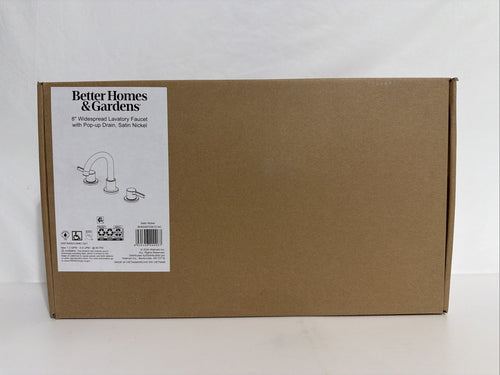 Better Homes & Gardens Clean Modern 8" Widespread Bathroom Faucet + Pop Up Drain