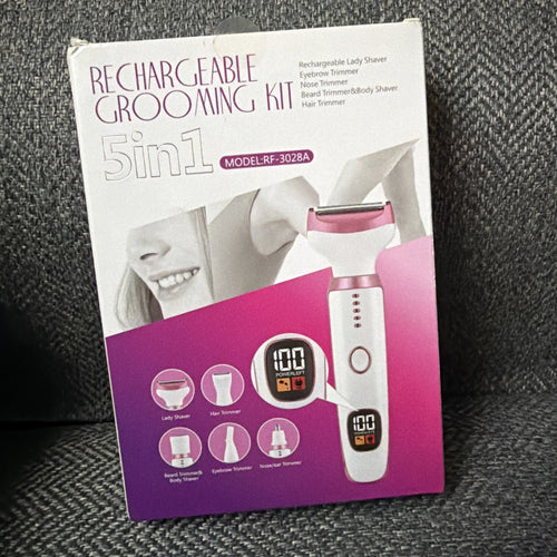 5-in-1 Grooming Electric Shaver USB Rechargeable Grooming Kit Hair Eyebrow Nose