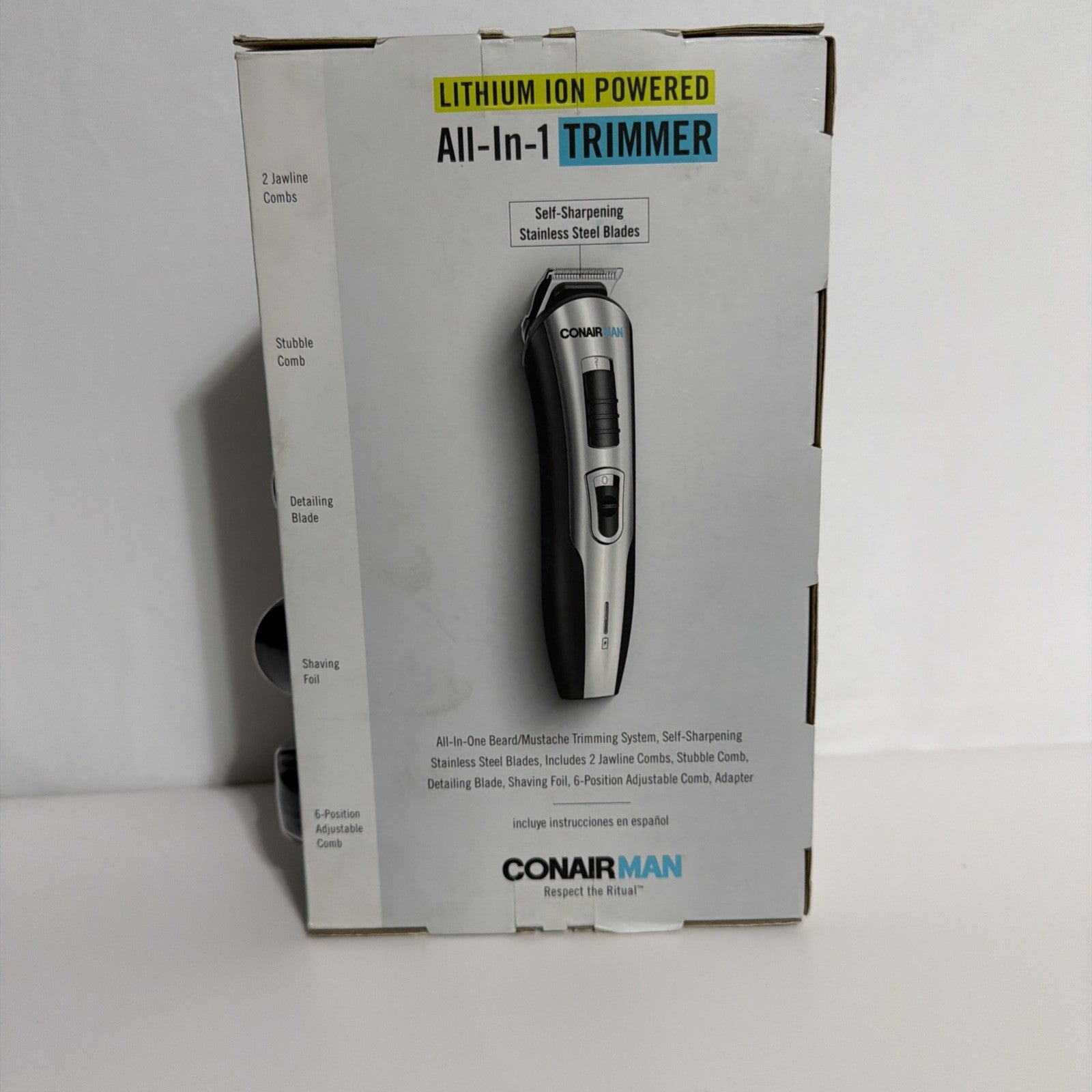 ConairMAN Lithium Ion Powered All-In-1 Trimmer with Stainless Steel Blades New