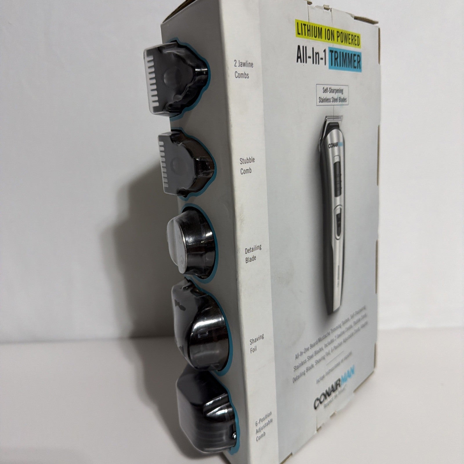 ConairMAN Lithium Ion Powered All-In-1 Trimmer with Stainless Steel Blades New