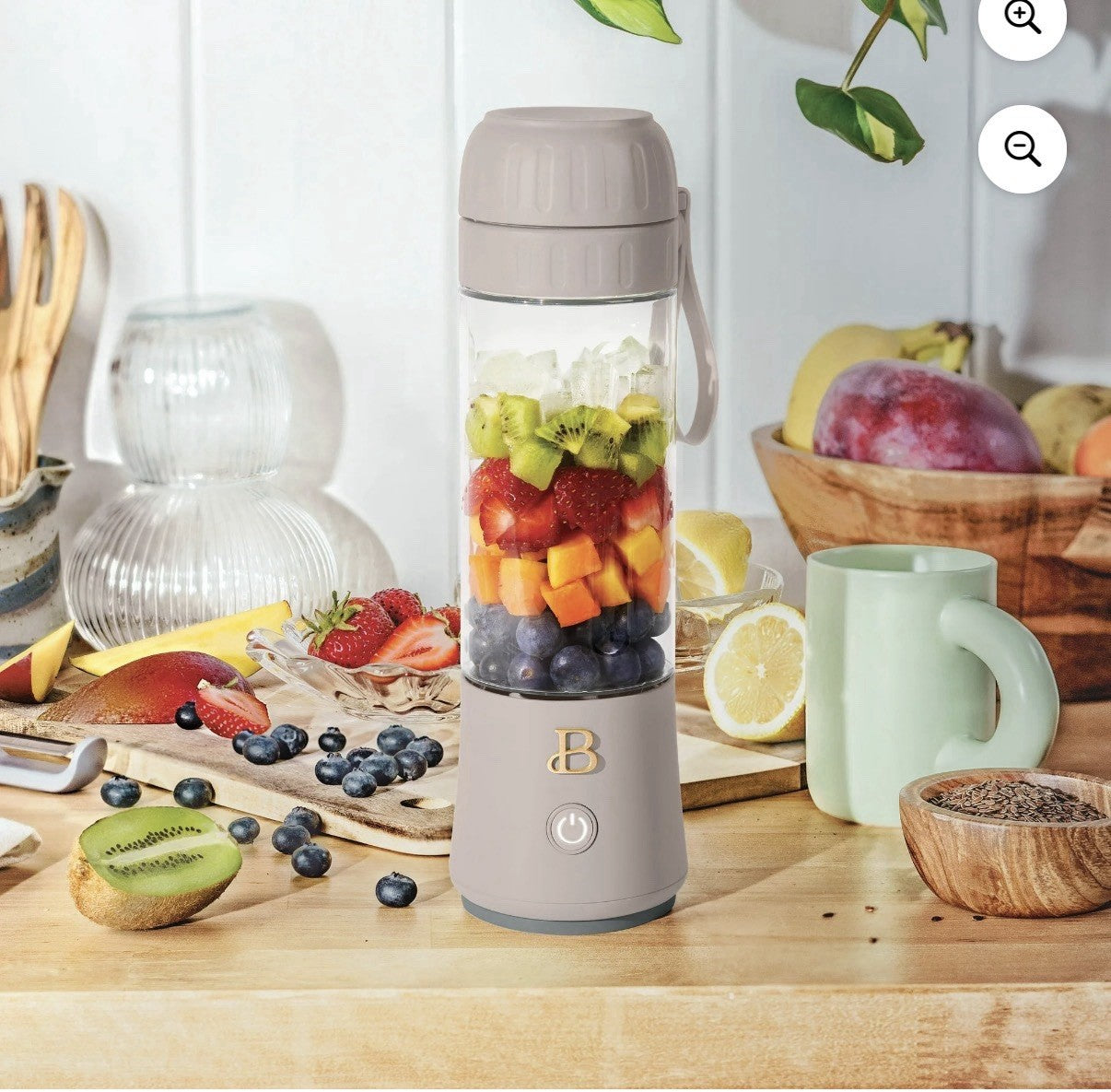 Beautiful Portable To-Go Blender 2.0 by Drew Barrymore 16 oz Porcini Taupe NEW