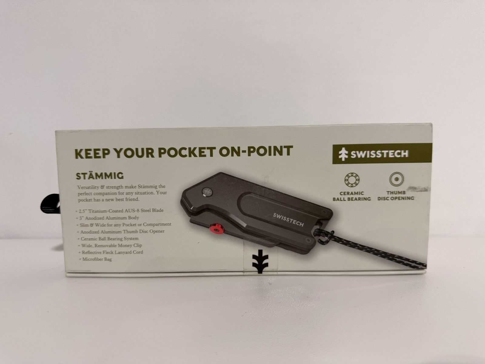 Swiss Tech Stammig 6.5" Ball Bearing Assisted Folding Pocket Knife 2.5" Blade