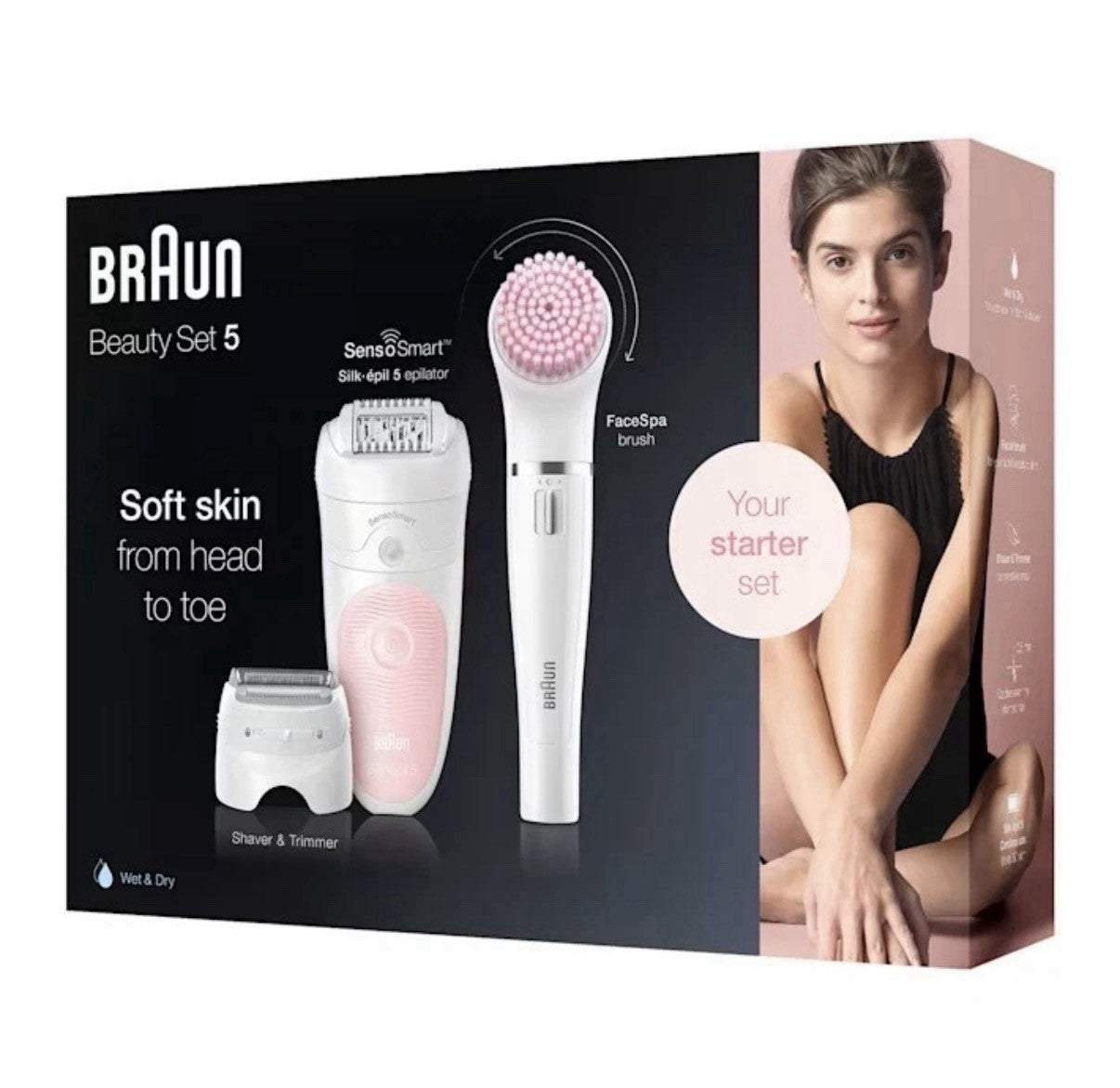 Braun Silk-épil Wet & Dry 5 5-895 Beauty Set, Women Epilator for Hair Removal