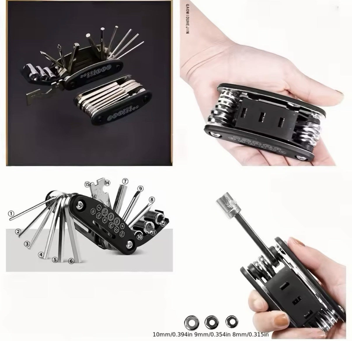 16 in 1 Universal Socket Wrench Set Rotating Head Tool Car Home Repair USA 🇺🇸