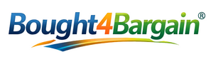 Bought4Bargain logo with colorful text on a white background